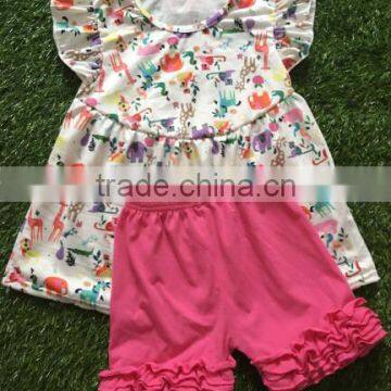 Children's Remake Outfit Pink Stars Clothing Kids Ruffle Summer Clothes Sets Boutique Clothing photo-5