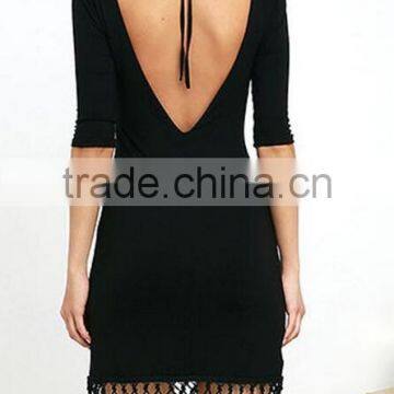 Runwaylover EY2205D New Style 2017 Ladies Fashion Backless Casual Dress photo-2