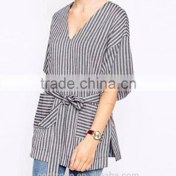 100% Cotton New Arrial China Wholesale Belted T-Shirt Women Custom t Shirt photo-3