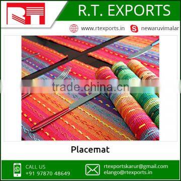 Private Label 100% Cotton Table Mat White and Blue Dinner Placemat photo-5