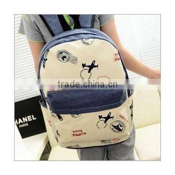 New fashion printed bag, Canvas bag, Backpack shoulder bag, Kids bag, Travel bag