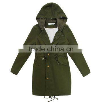 2016 Latest Designs Lady Casual Army Green Winter Women's Lady Overcoat photo-4