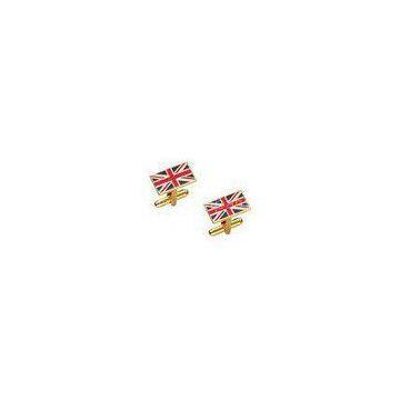 High Quality Uk Cufflink, Copper Enamel Cufflinks By Brass Stamped, Gold Plating