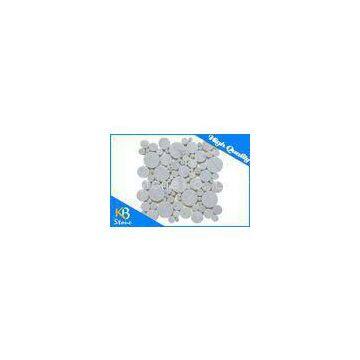 Professional Irregular Round White Carrara Marble Tile Meshed on 12