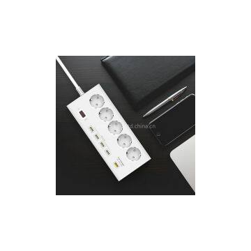 250v surge protector with QC3.0 usb port EU type 16a 4000w 5 gang extension cord