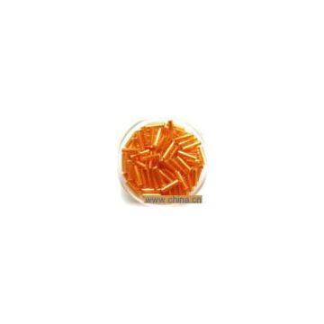 Sell Silver Barrel-Orange Pipe Bead