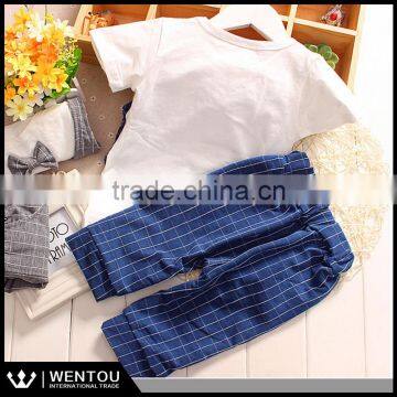 Summer Lattice Vest Tie Bow-tie Baby Boy Suit photo-4
