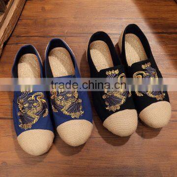 men dragon homemade linen sandals comfortable fisherman shoe folk slippers/men ethnic flavor casual linen shoes