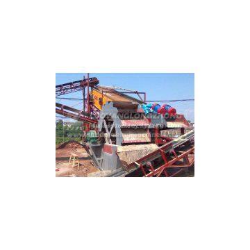 Dry sand directly from wet processing, small capacity 15tph line with sand washer, feeder, recycling machine and dewatering
