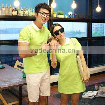 OEM production short sleeve polo shirt t shirt dress wholesale plain mint couple polo shirt