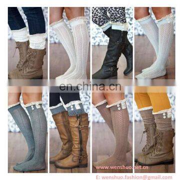 Wholesale Lace Hollow Pure Cotton Stylish Knee-high Socks