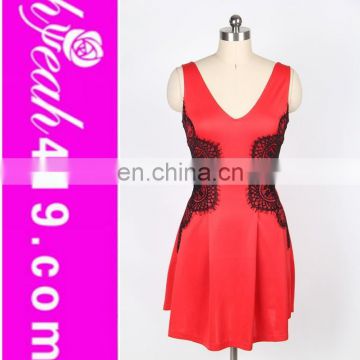 Hot sale new design women red 3xl plus size dress