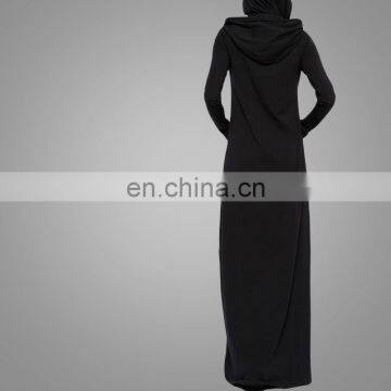 High Quality Muslim Sportwear Design Islamic Sport Dress Black Hoodie With Hood Women Sport Sweater Dress photo-3