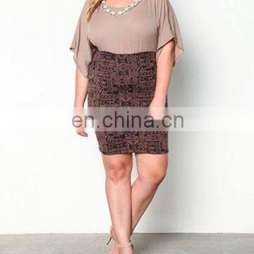 Dongguan Hot Sell Women Dresses for Plus Size Dress Designs Fat Women Tribal Chiffon Dress With Necklace photo-2