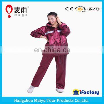 Maiyu 170T/90T/210T Polyester Firm Waterproof Breathable Rain Suit photo-4