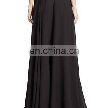 New Style Casual Simple Design Back Zipper Fully Lined Muslim Women's Chiffon Long Skirt photo-2