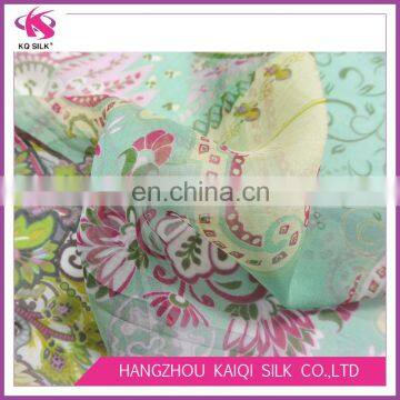 Eco-friendly Abstract Floral Printing Fabric Silk Chiffon Fabric Wholesale Fabrics Chiffon for Lady Dress | Scarf photo-3