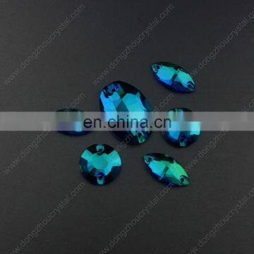 flat back sew on crystal garment stones with two holes for sewing