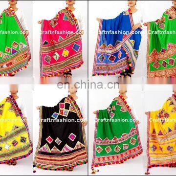 Indian Designer Dupatta- Indian Fushion wear Cotton Dupatta- Designer Handmade Embroidery Dupatta- Handmade Embroidered Dupatta