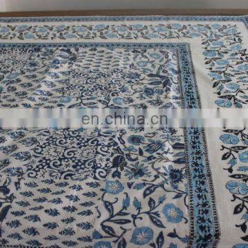 Single Size Table Cover Hand Block Print Bed Sheet, 6 Seater Table Cover Cotton photo-2