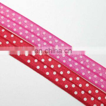 Polka dots fold over elastic print