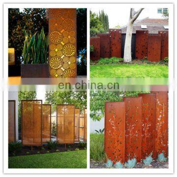 weathering steel garden fence rust surface