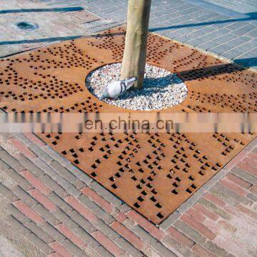 Factory sale corten steel tree guard / metal grids for around tree