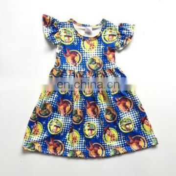 2020 Toddler Baby Girls Dress Cotton Cartoon Print Kids Dress Childrenswear Wholesale