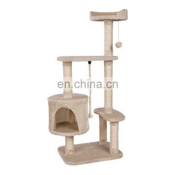 High Quality New Style cat tree with beige scratching post