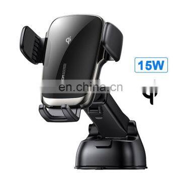 JOYROOM ZS248 FCC CE Qi Self-Aligning Coil Car Charger Mobile Mount Dashboard Qi 15W Wireless Fast Charging Car Phone Holder