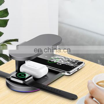 3 in 1 multi-functional fast wireless charger with UV sanitizing cell phone watch charger