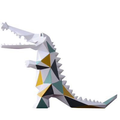 Modern Simple Style Geometry Resin Crocodile Sets In Colorful Triangle Animal Table Decoration Creative Craft Ornaments In Dining Room For Home Decor