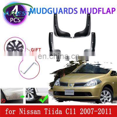 4PCS for Nissan Tiida Versa Latio C11 2007 2008 2009 2010 2011 Mudguards Mudflaps Fender Mud Flap Splash Guards Car Accessories