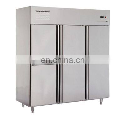 High Quality 6 Door Upright Commercial Refrigerator /Stainless steel Kitchen Industrial Upright Chiller