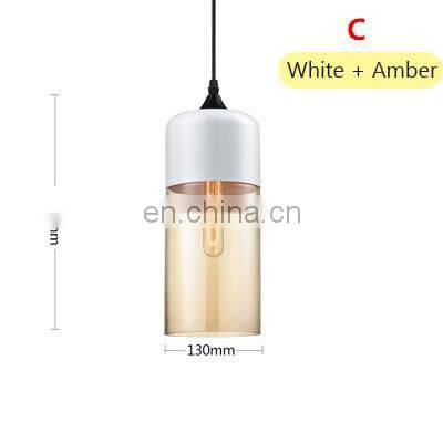 Tonghua Nordic Modern Pendant Light Glass Tubular Crystal Shell E27 E26 LED Base Bulb Kitchen Restaurant Bar Hanging Light