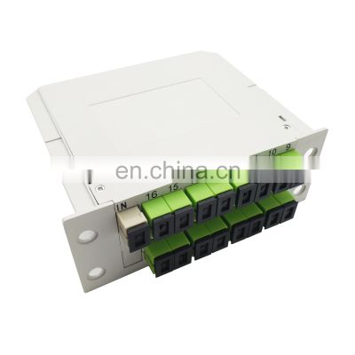 1x16 Port pon LGX Box Module Fiber Optic PLC Splitter sc apc upc 1x16 lgx plc box splitter