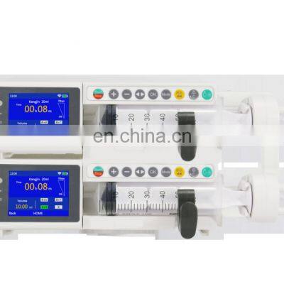 TUV manufacturers animal and human medical electric portable dual channel syringe pump for hospital