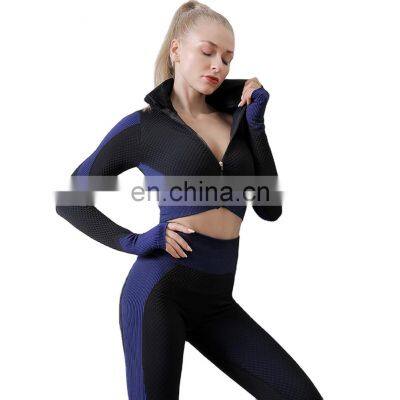 2021 New Long Sleeve Yoga Suit Sport Plus-size Xxxl Women's Wear Running Breathable Seamless Fashion Sport Casual Yoga Pant Suit photo-2