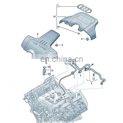 BBmart Auto Parts Crankcase Breather Vent Vacuum Hose for Audi S5 OE 06E103207AQ Factory Low Price