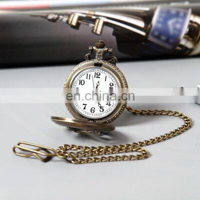 GOHUOS Popular Man Pocket Watches Round Quartz Analog Mens Chain Adorn Quartz Watch