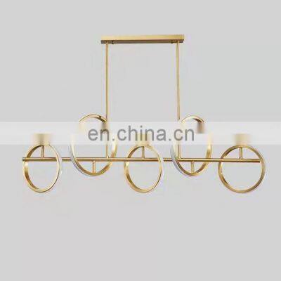 Post Modern Minimalist Restaurant LED Chandelier Luxury Pendant Lamp Simple Bar Counter Ring Chandelier