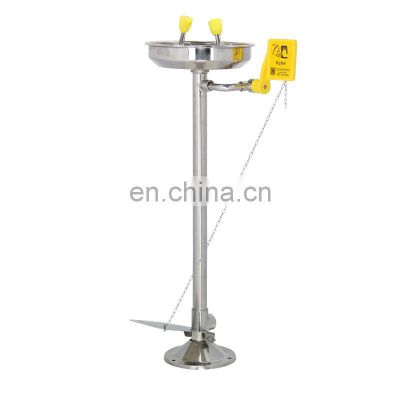 Elecpopular Free standing eye washer stainless steel EPL21 vertical eye wash with foot operation