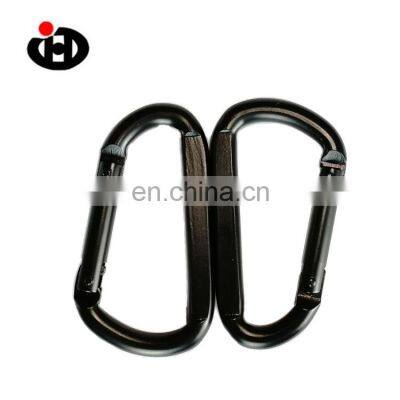 JINGHONG New Design Aluminum Alloy Black Small Mountaineering Buckle Snap Hook