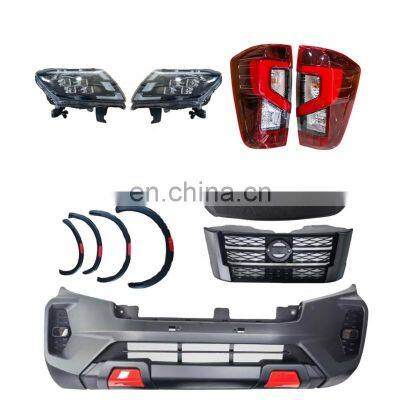 MAICTOP car parts body kit head light tail light for navara np300 2016 upgrade to 2021 bodykit grille