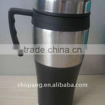 14oz Double wall stainless steel travel mug,pp inner