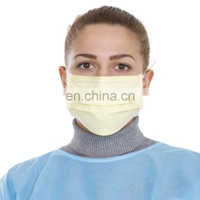 Yellow Wholesale face mask protection 3 Layers Earloop fashion