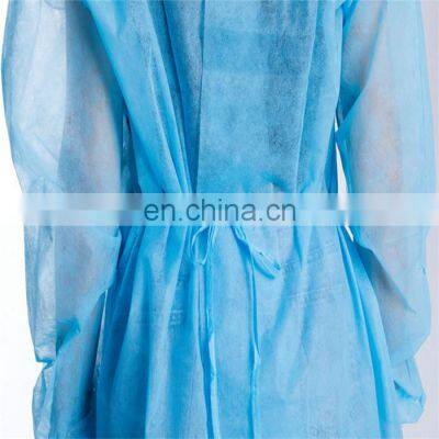 Disposable Cheap Knit Cuff Hospital Isolation Gown Blue Yellow PPE Gowns