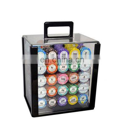 Cost Effective Transparent Premium 600 Casino Acrylic Rack Set Tray Poker Chip Cases