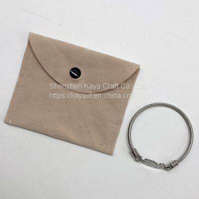 Micro Fiber Leather Jewelry Earrings Ring Necklace Drawsrting Bags Pouch photo-4