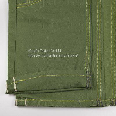 11 oz Raw Green Selvedge Denim Fabric Wholesale Premium Jeans Cloth Manufacturers Denim Material Supplier W181318 photo-2